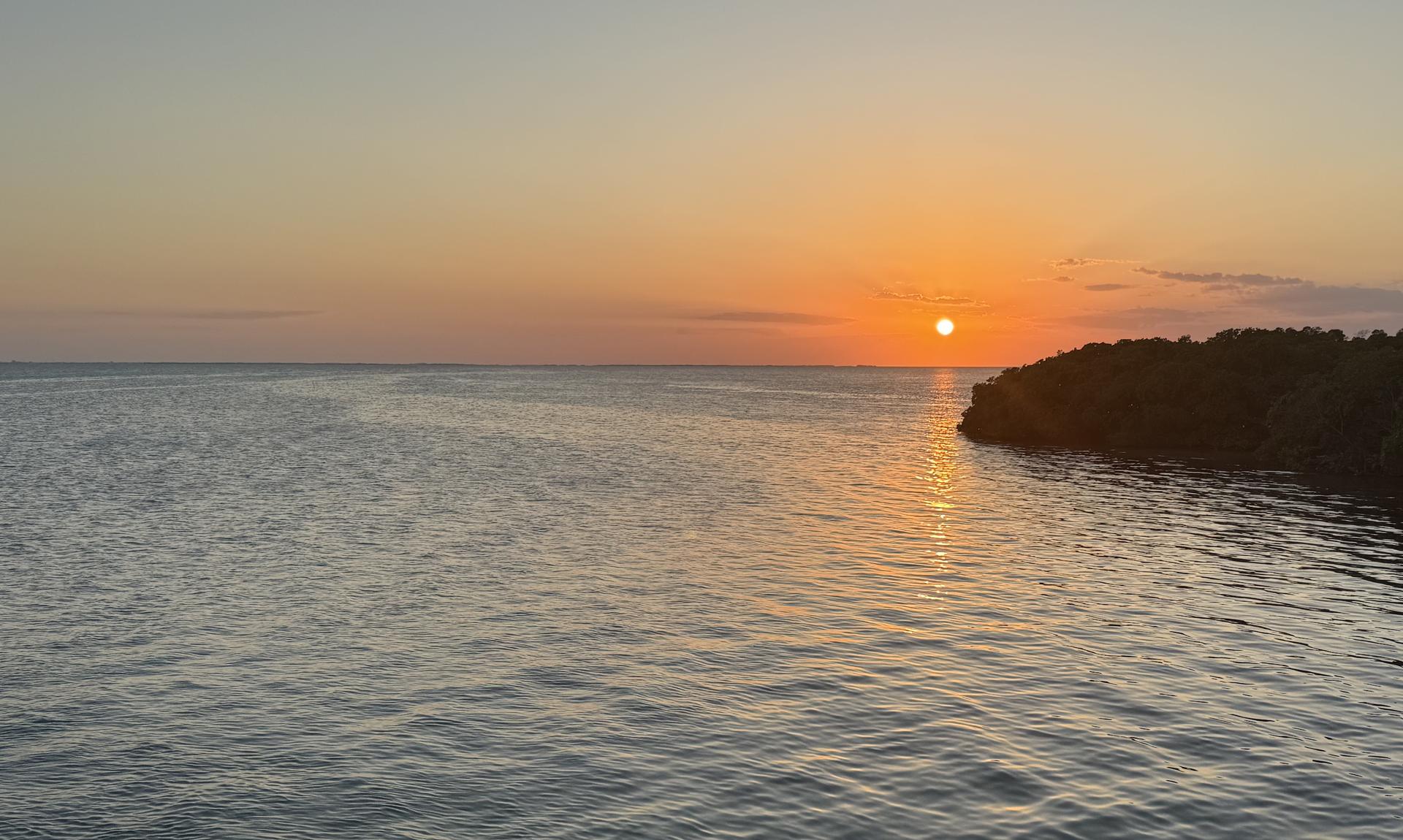 Sunset over the lagoon at a mangrove point, Bocas del Toro